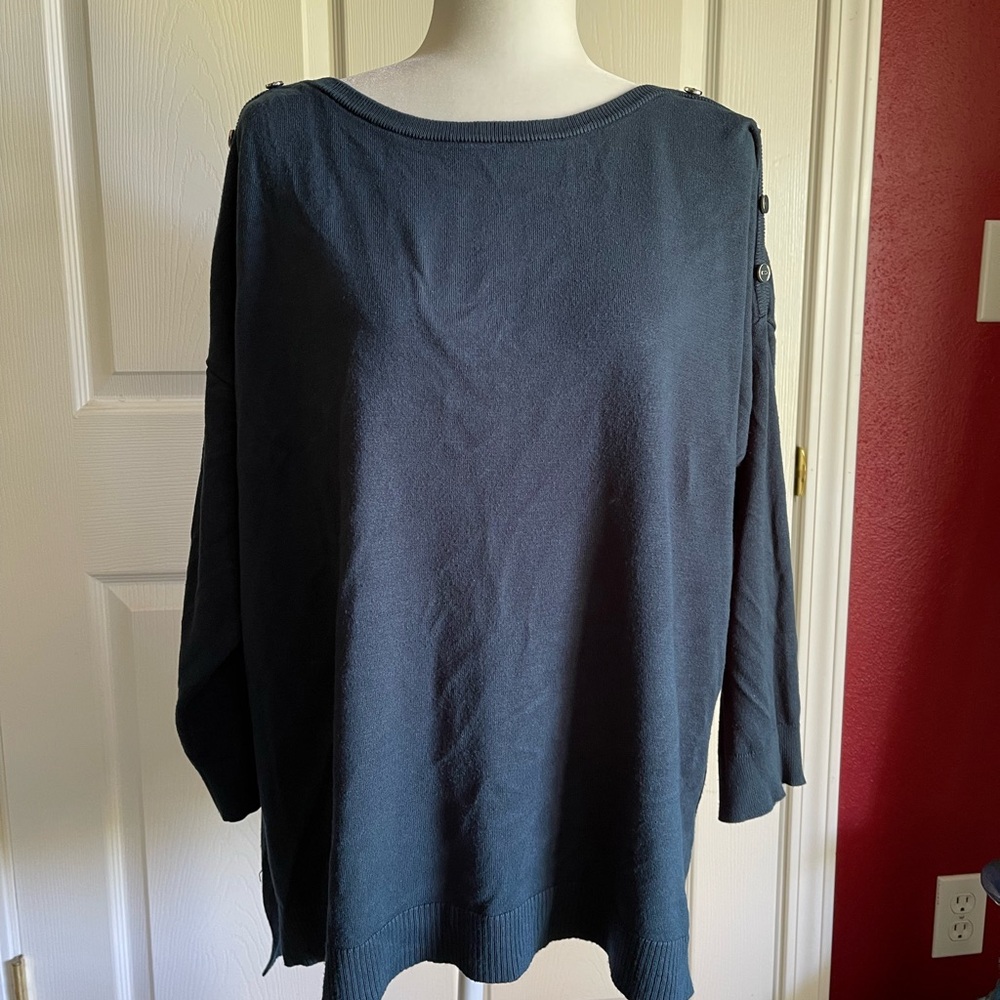Verve Ami Teal 3/4 Sleeve Boxy Tunic